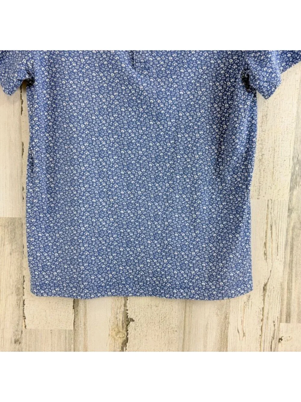J Crew Performance Polo Shirt Mens M Slim Blue CoolMax Stretch Floral